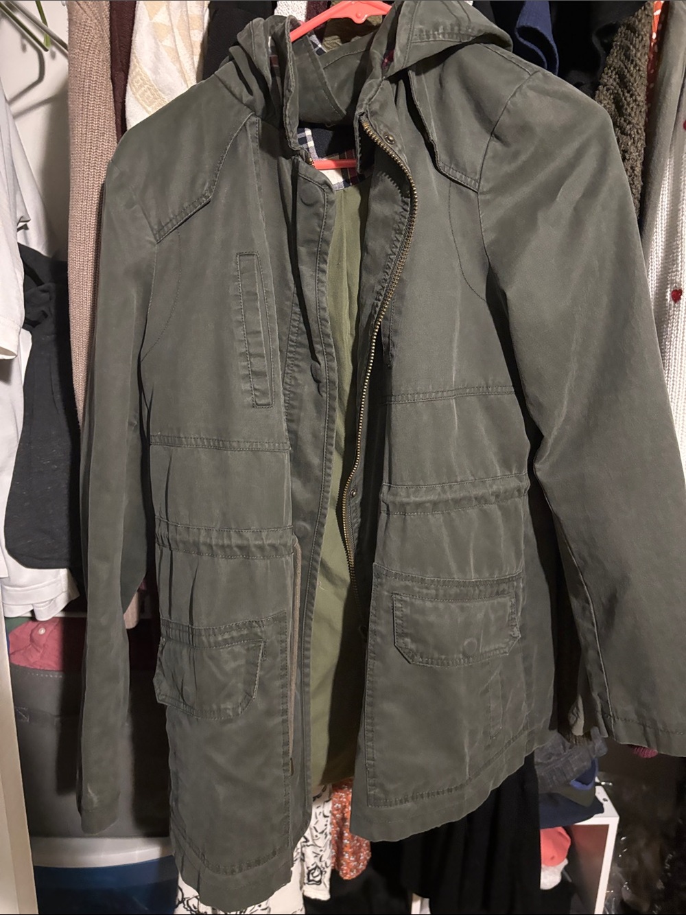 ASOS Olive Hooded Military Field Jacket